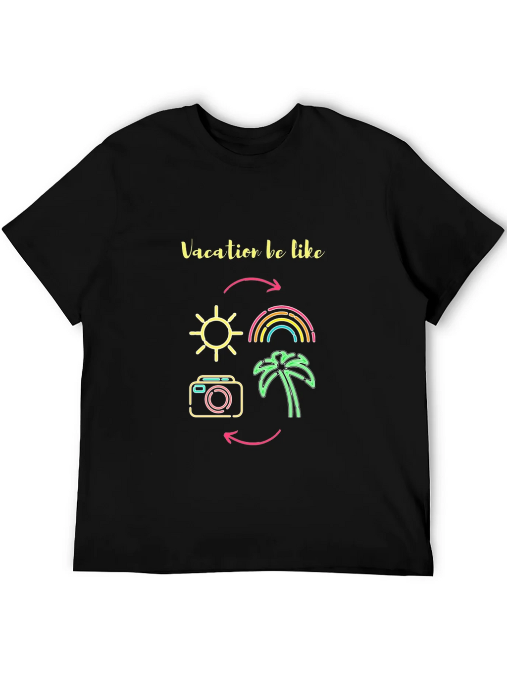Vacation Mode Graphic Tee - Sun Rainbow Palm Tree product image 4