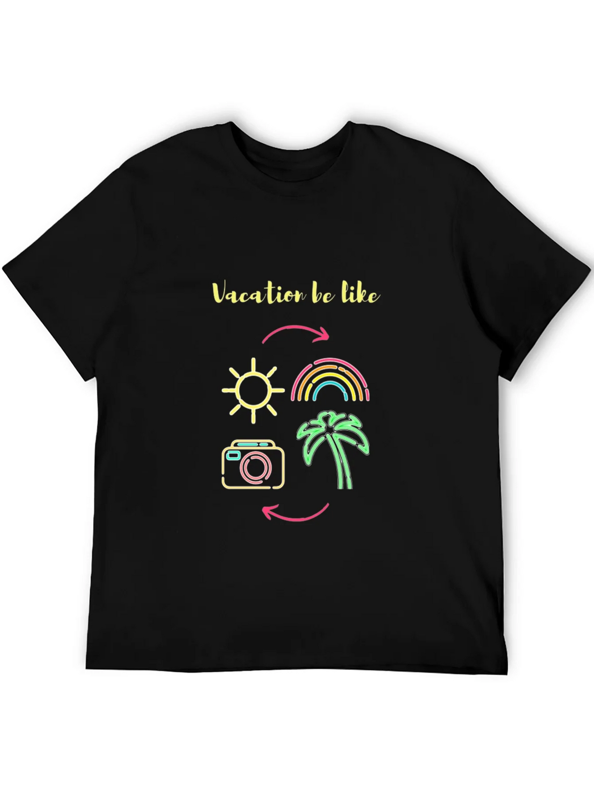 Vacation Mode Graphic Tee - Sun Rainbow Palm Tree product image 4