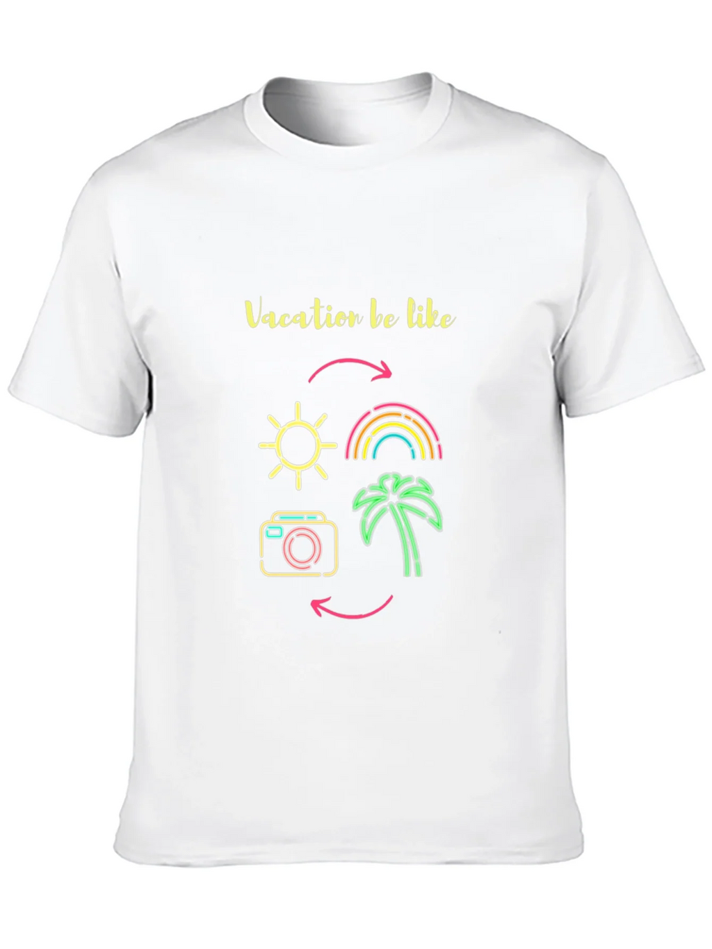 Vacation Mode Graphic Tee - Sun Rainbow Palm Tree product image 8