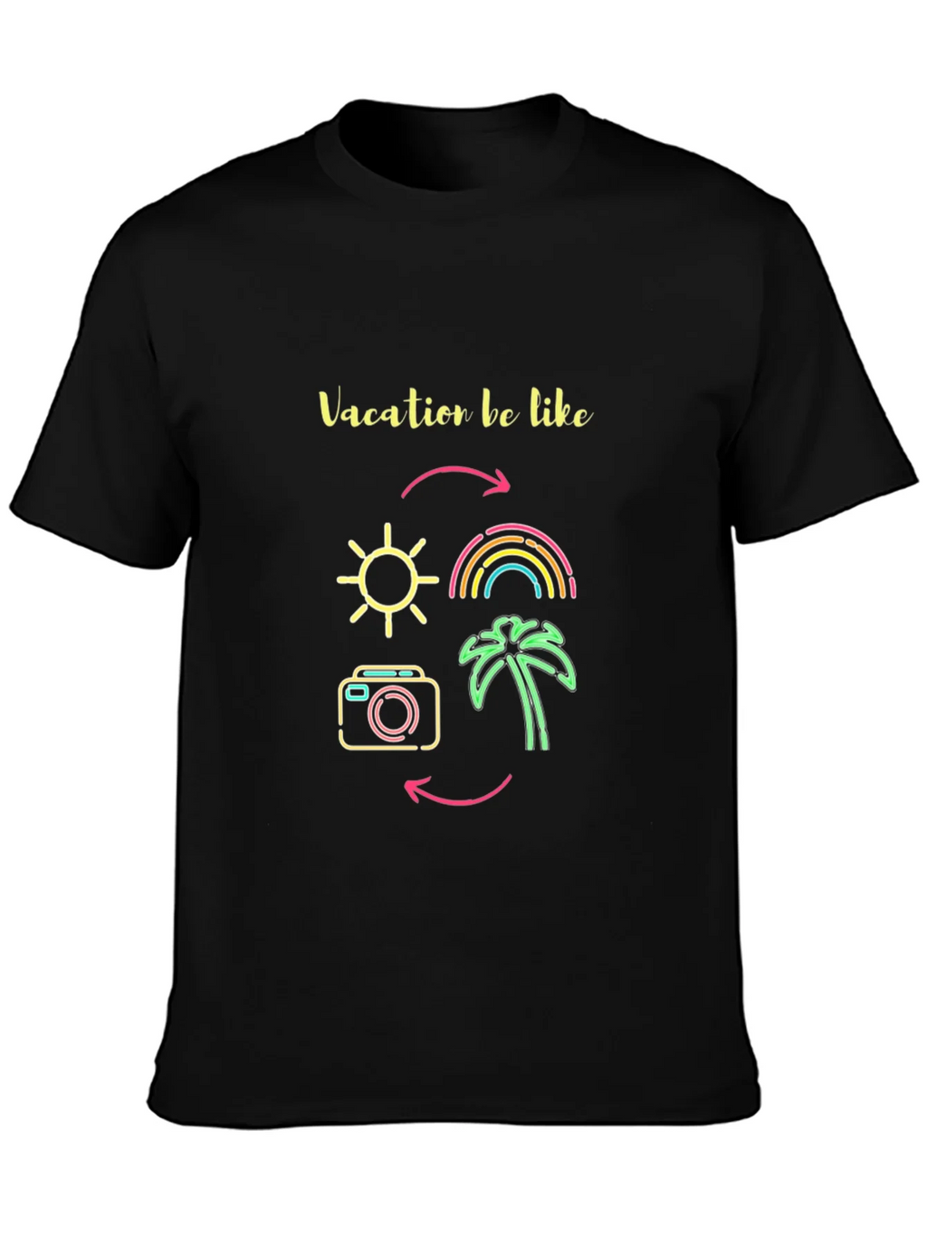 Vacation Mode Graphic Tee - Sun Rainbow Palm Tree product image 2