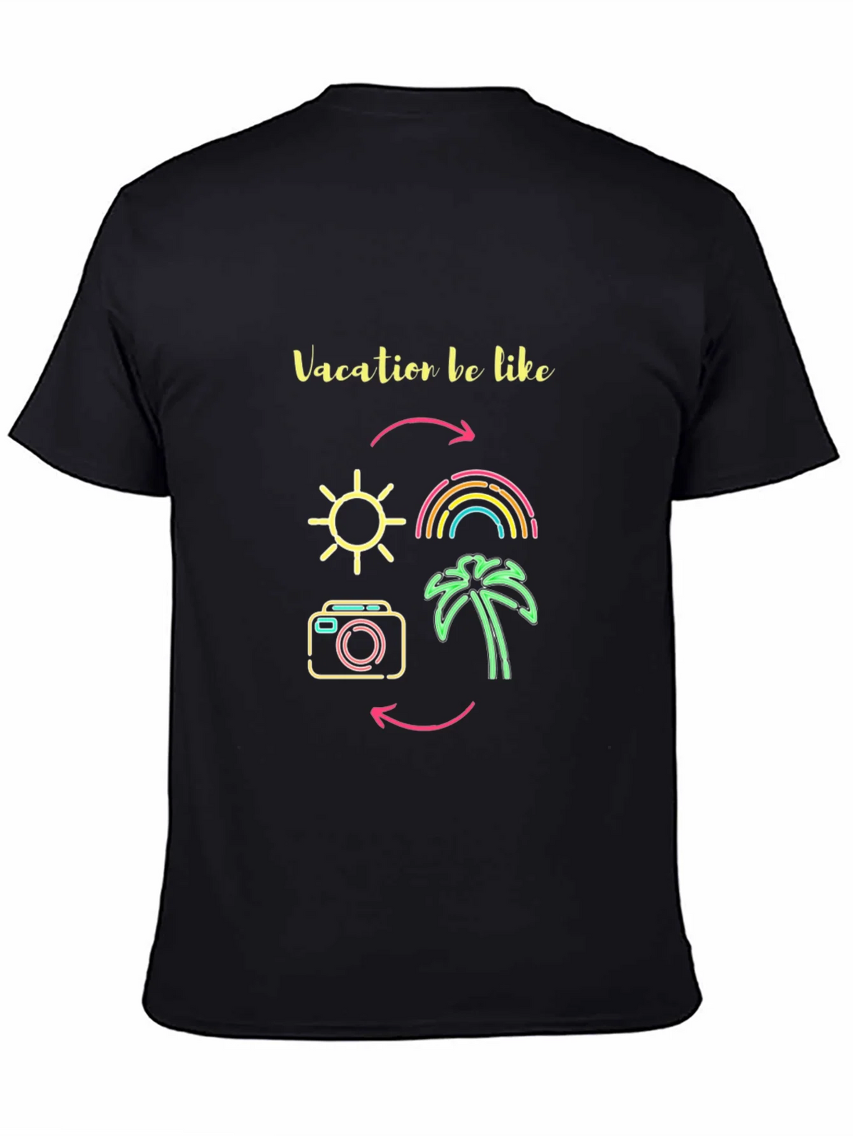 Vacation Mode Graphic Tee - Sun Rainbow Palm Tree product image 3