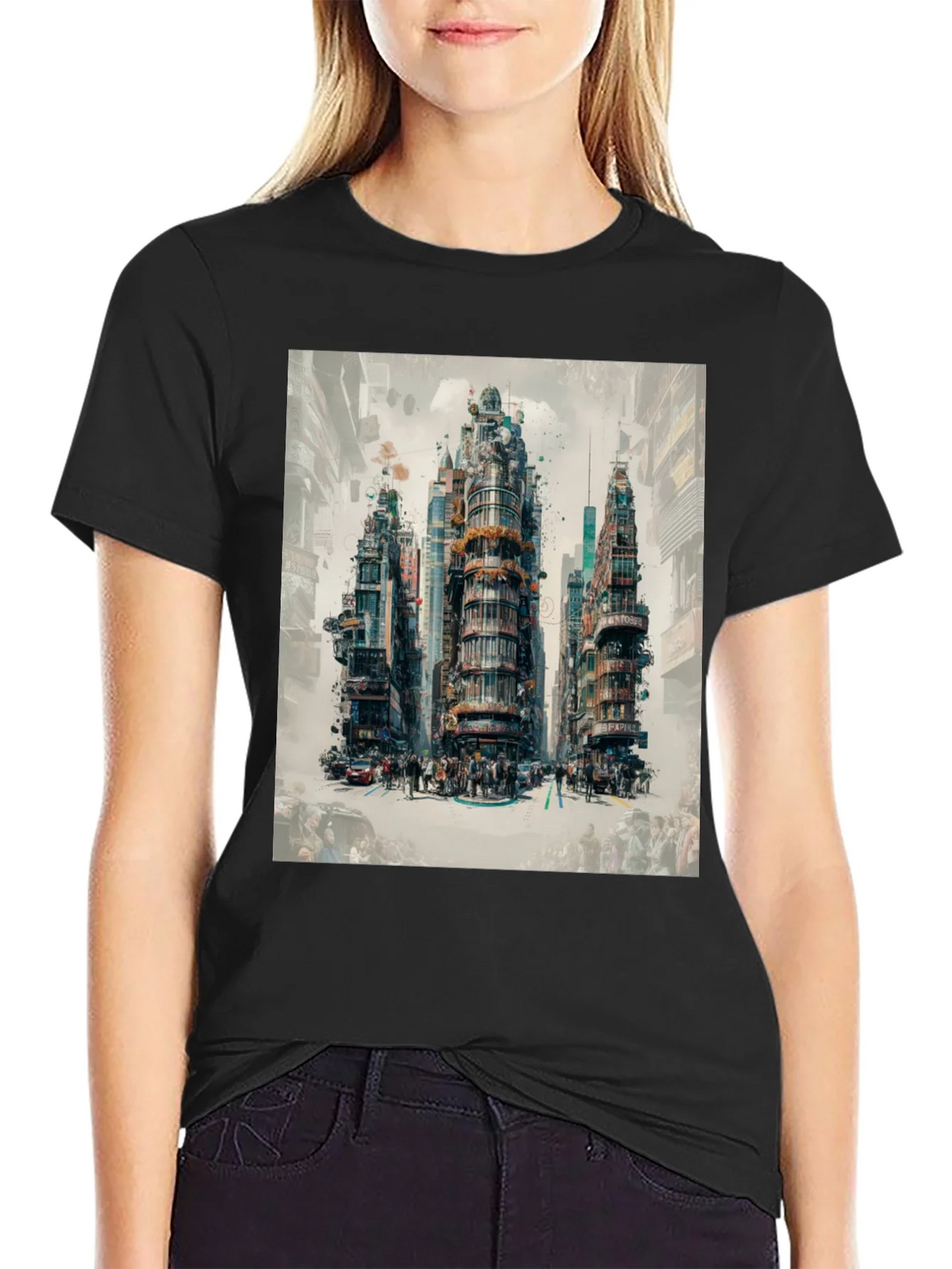 Urban Print Graphic Tee - Cityscape Design product image 2