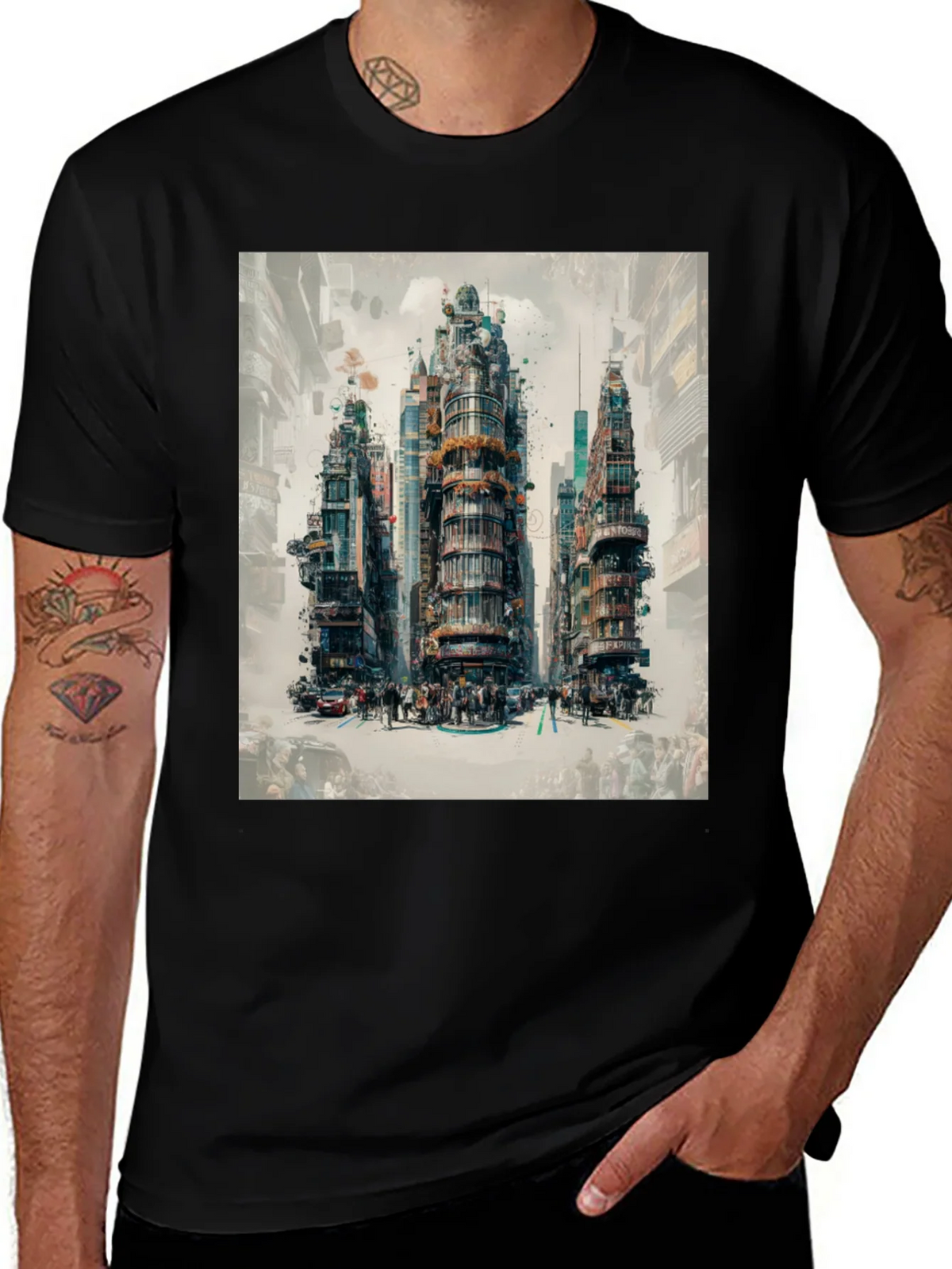 Urban Print Graphic Tee - Cityscape Design product image 1