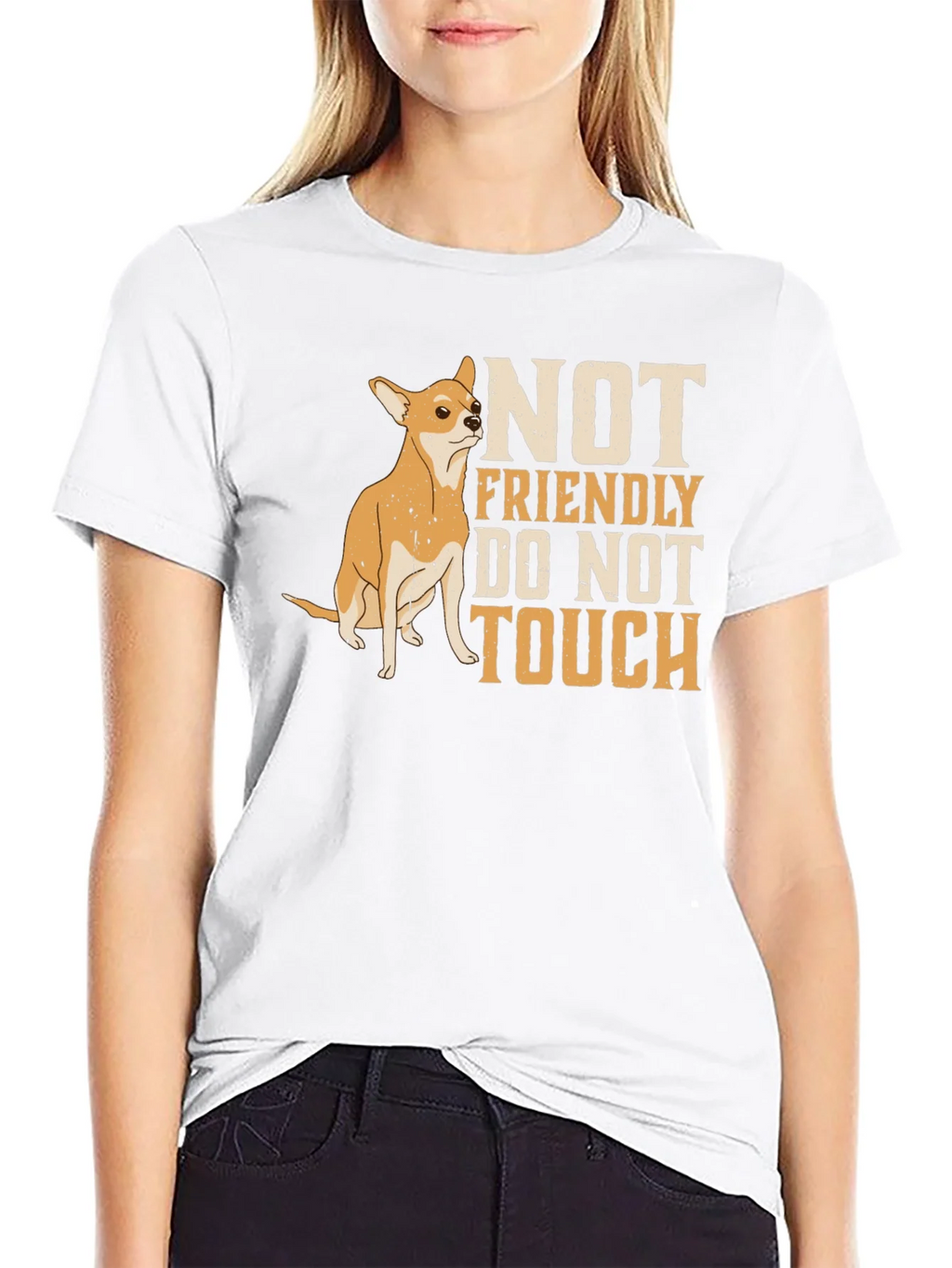 Not Friendly Chihuahua Graphic Tee product image 4