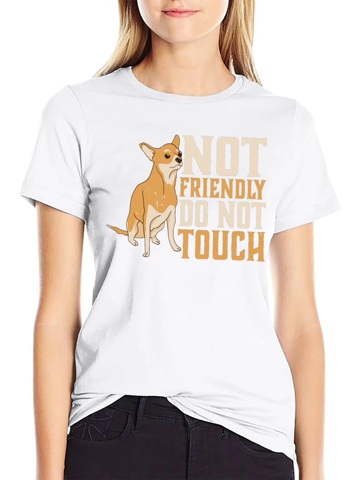 Not Friendly Chihuahua Graphic Tee product image 4