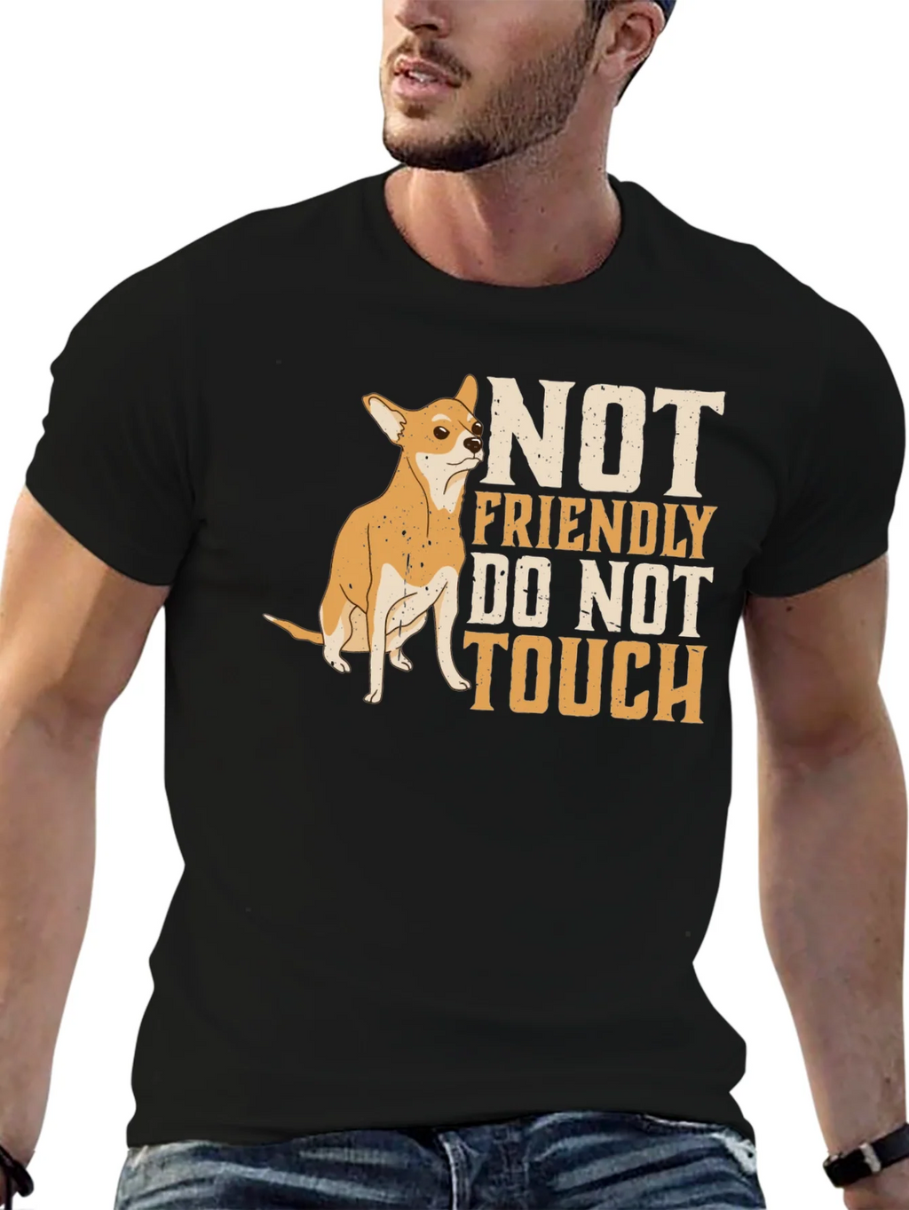 Not Friendly Chihuahua Graphic Tee product image 3