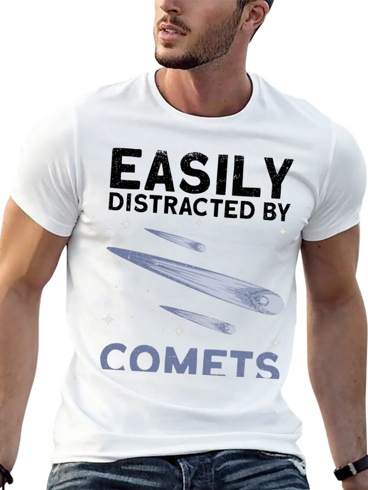 Easily Distracted by Comets Graphic Tee product image 8