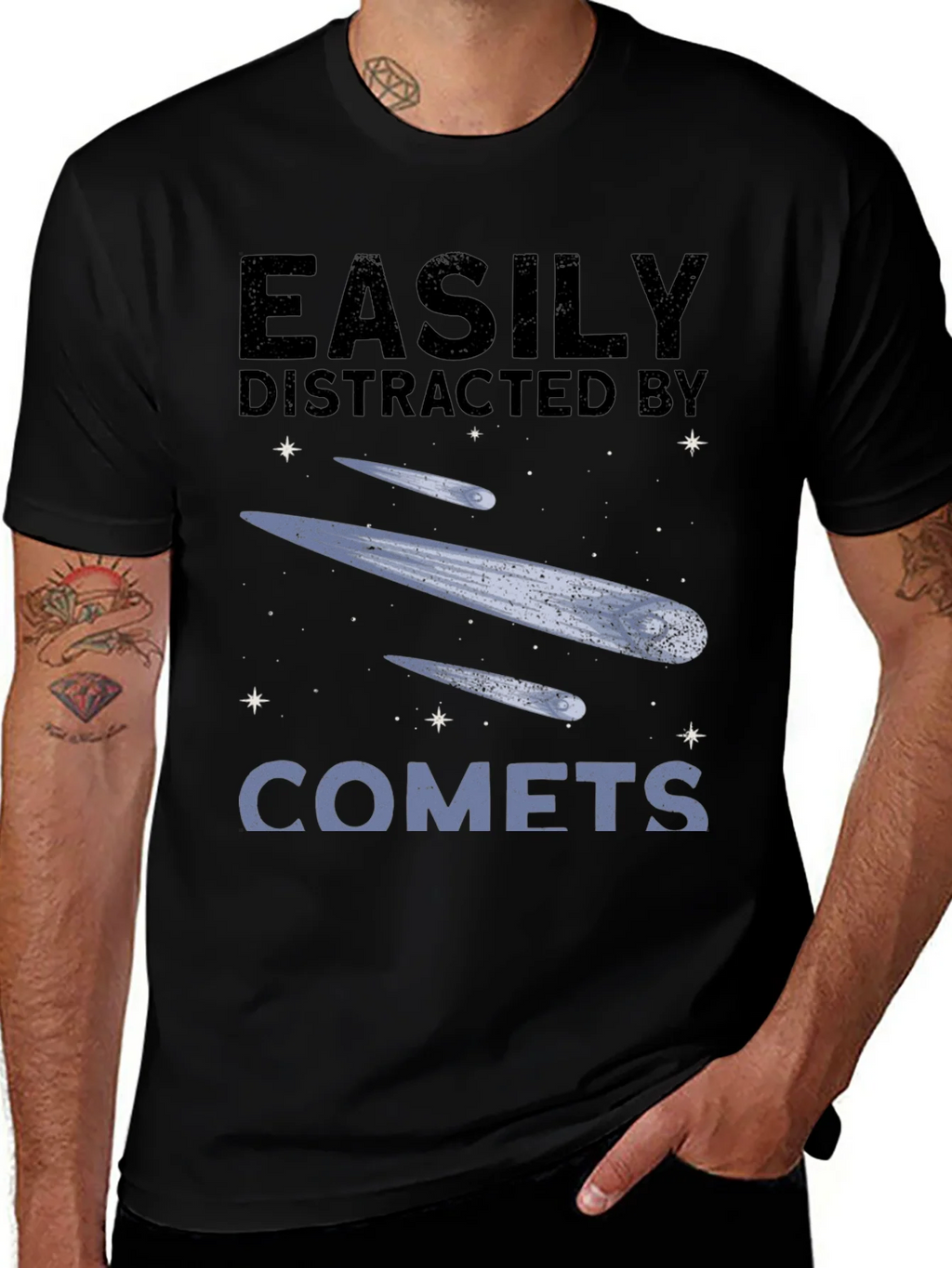 Easily Distracted by Comets Graphic Tee product image 1