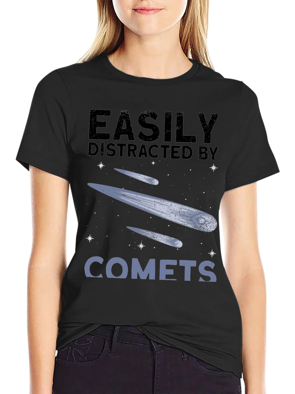 Easily Distracted by Comets Graphic Tee product image 2