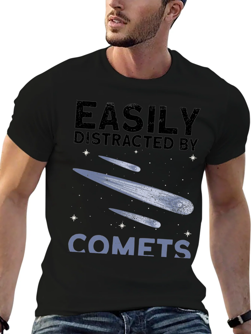Easily Distracted by Comets Graphic Tee product image 4