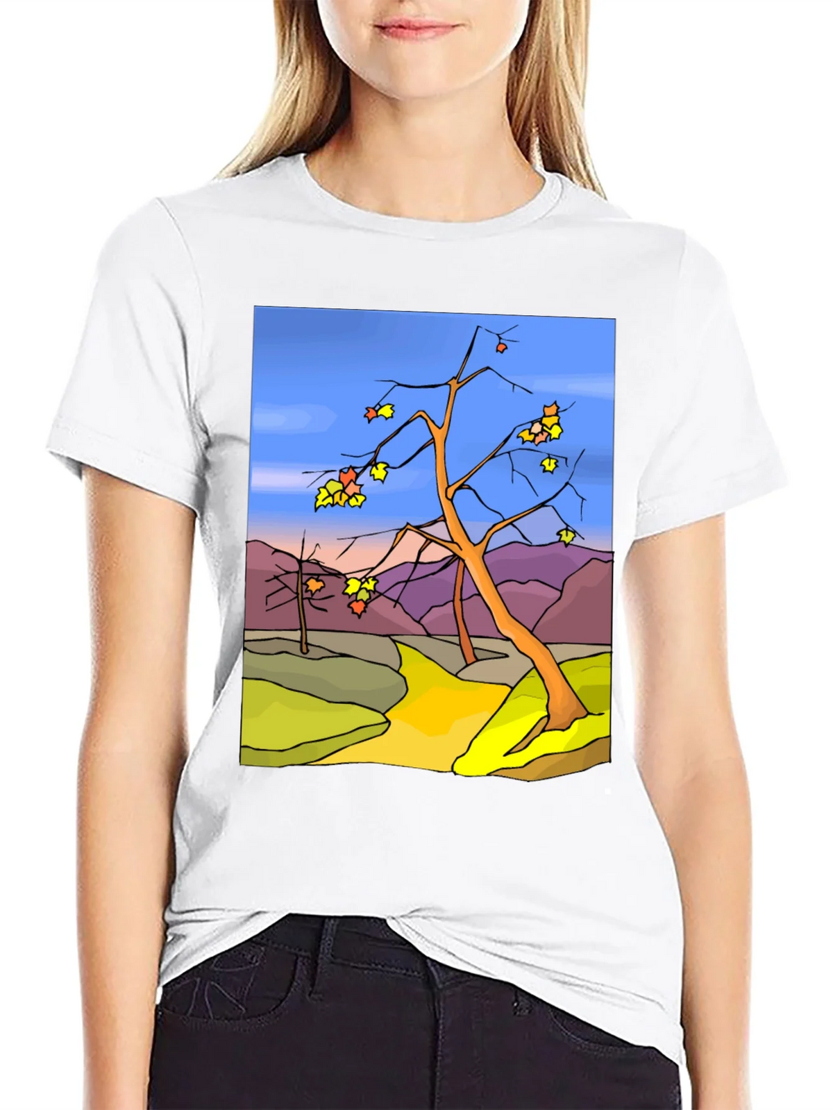 Autumn Landscape Graphic Tee - Black product image 5