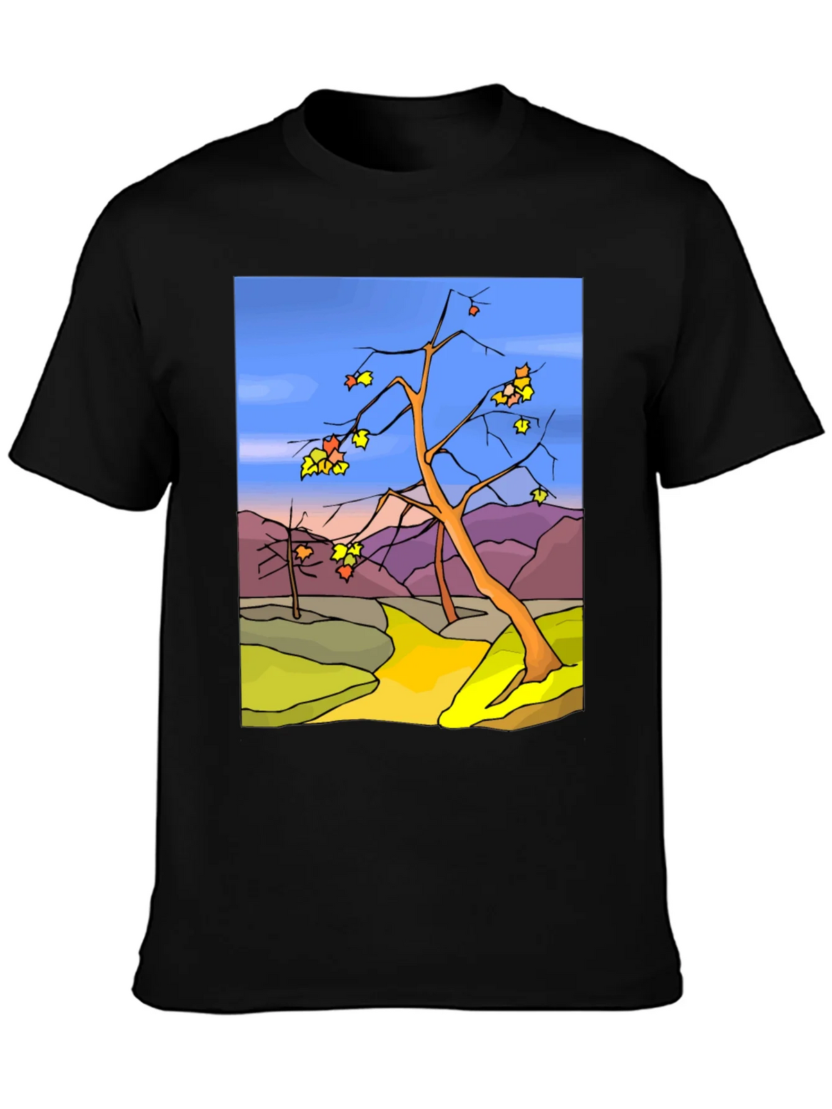 Autumn Landscape Graphic Tee - Black product image 1