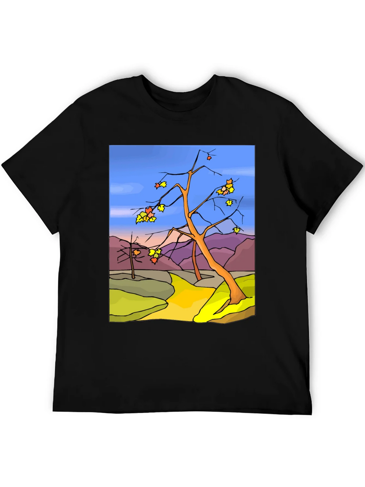 Autumn Landscape Graphic Tee - Black product image 3