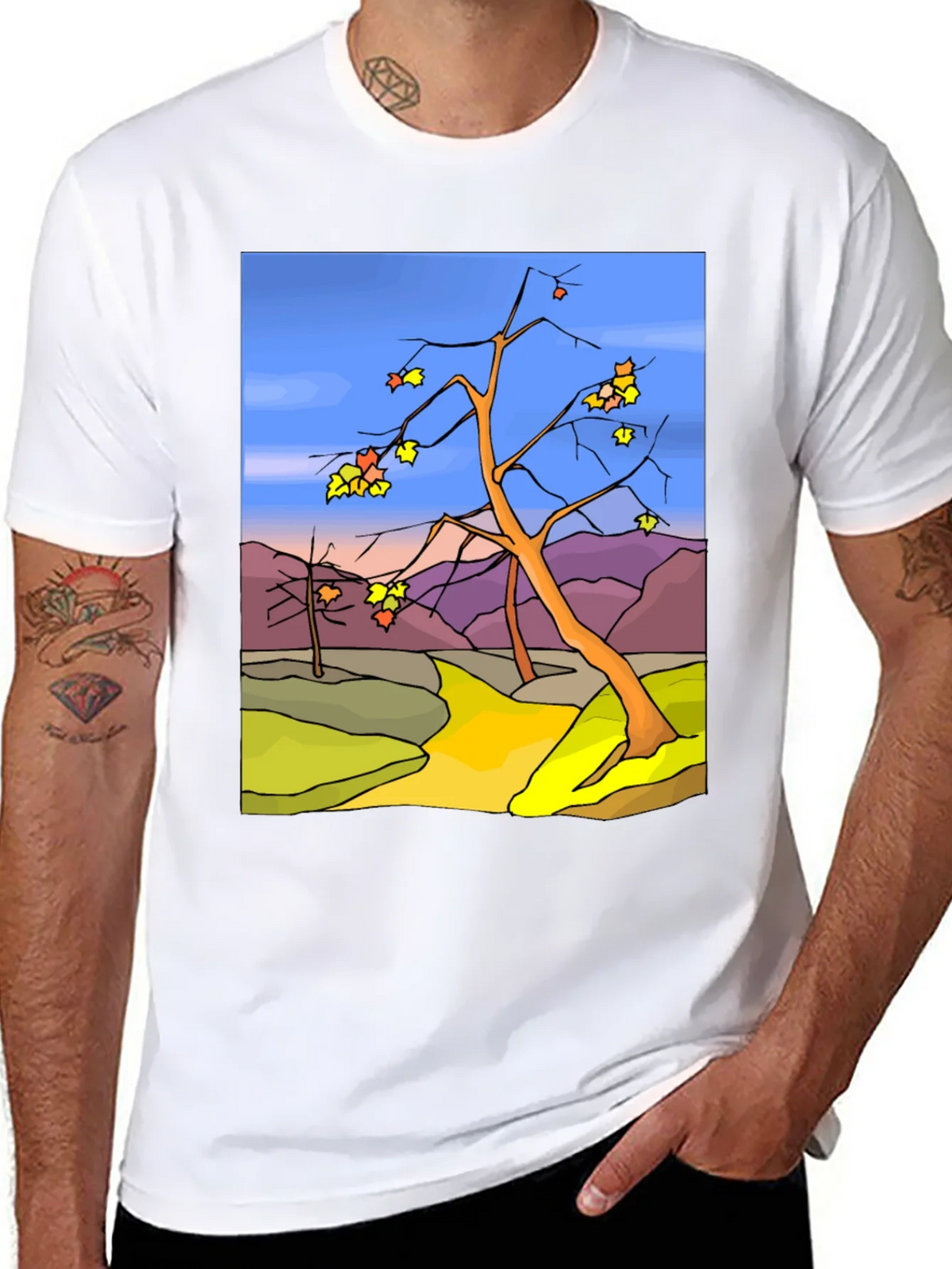 Autumn Landscape Graphic Tee - Black product image 4