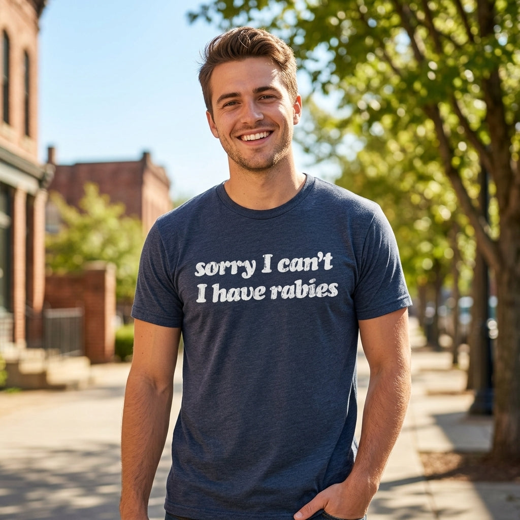 Sorry I Cant Have Rabies Men's T Shirt product image 2