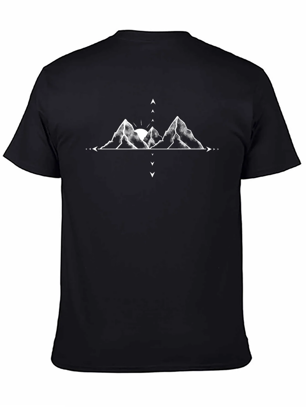 Mountain Graphic Tee - Black Cotton Casual Top product image 3