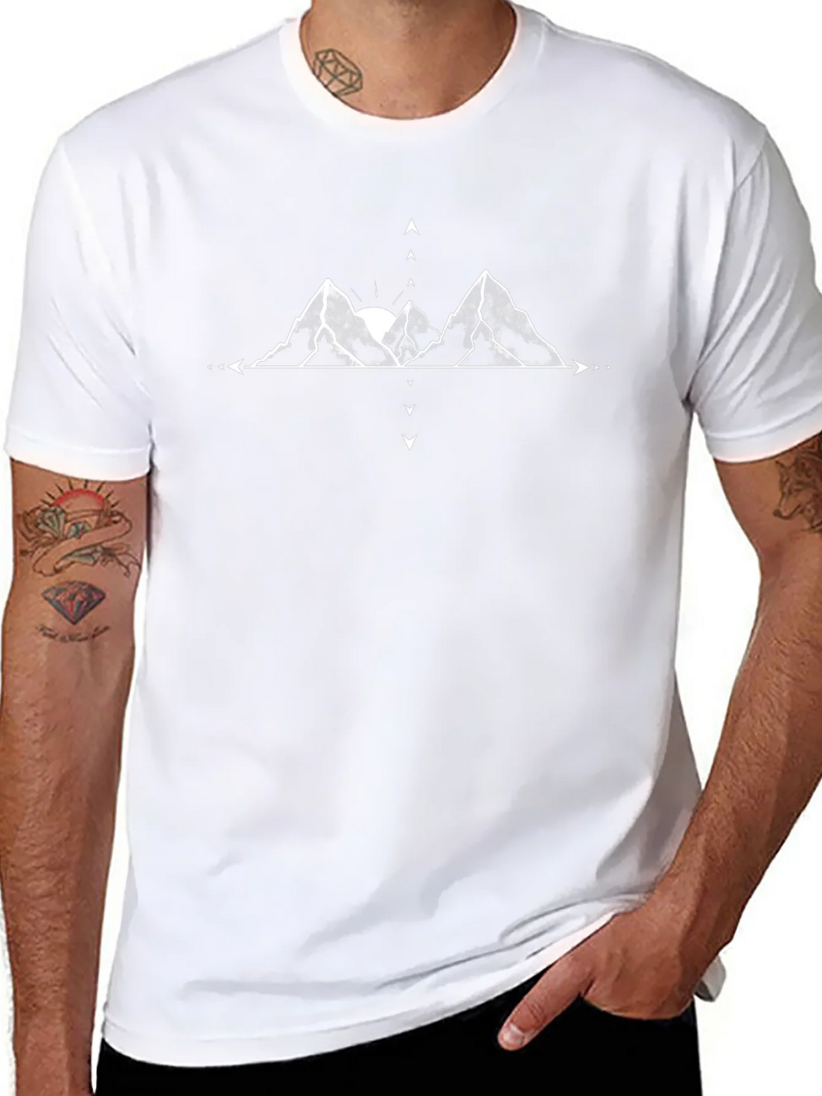 Mountain Graphic Tee - Black Cotton Casual Top product image 6