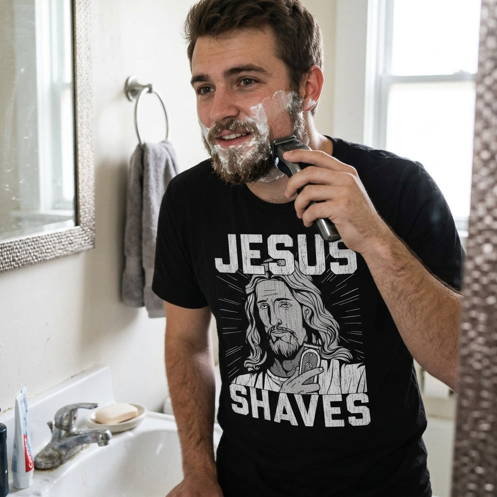 Jesus Shaves Men's T Shirt product image 2