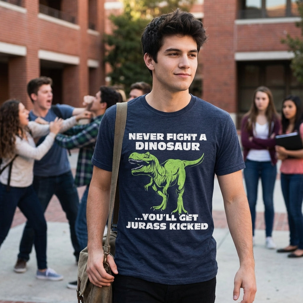 Never Fight A Dinosaur Youll Get Jurass Kicked Men's T Shirt product image 2