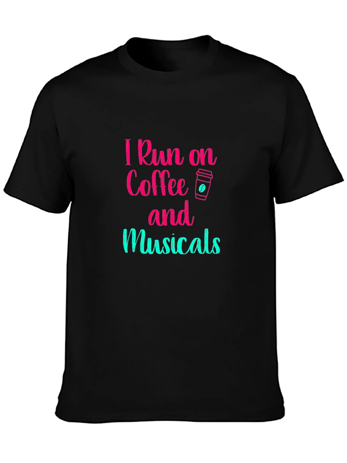 I Run on Coffee and Musicals Graphic Tee - Black product image 3