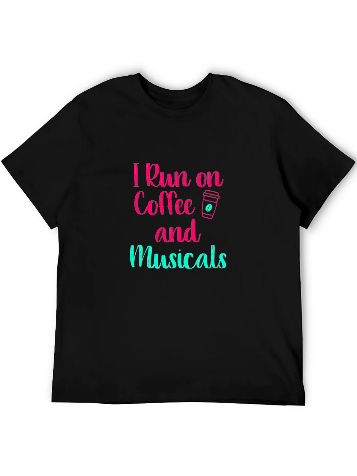 I Run on Coffee and Musicals Graphic Tee - Black product image 5