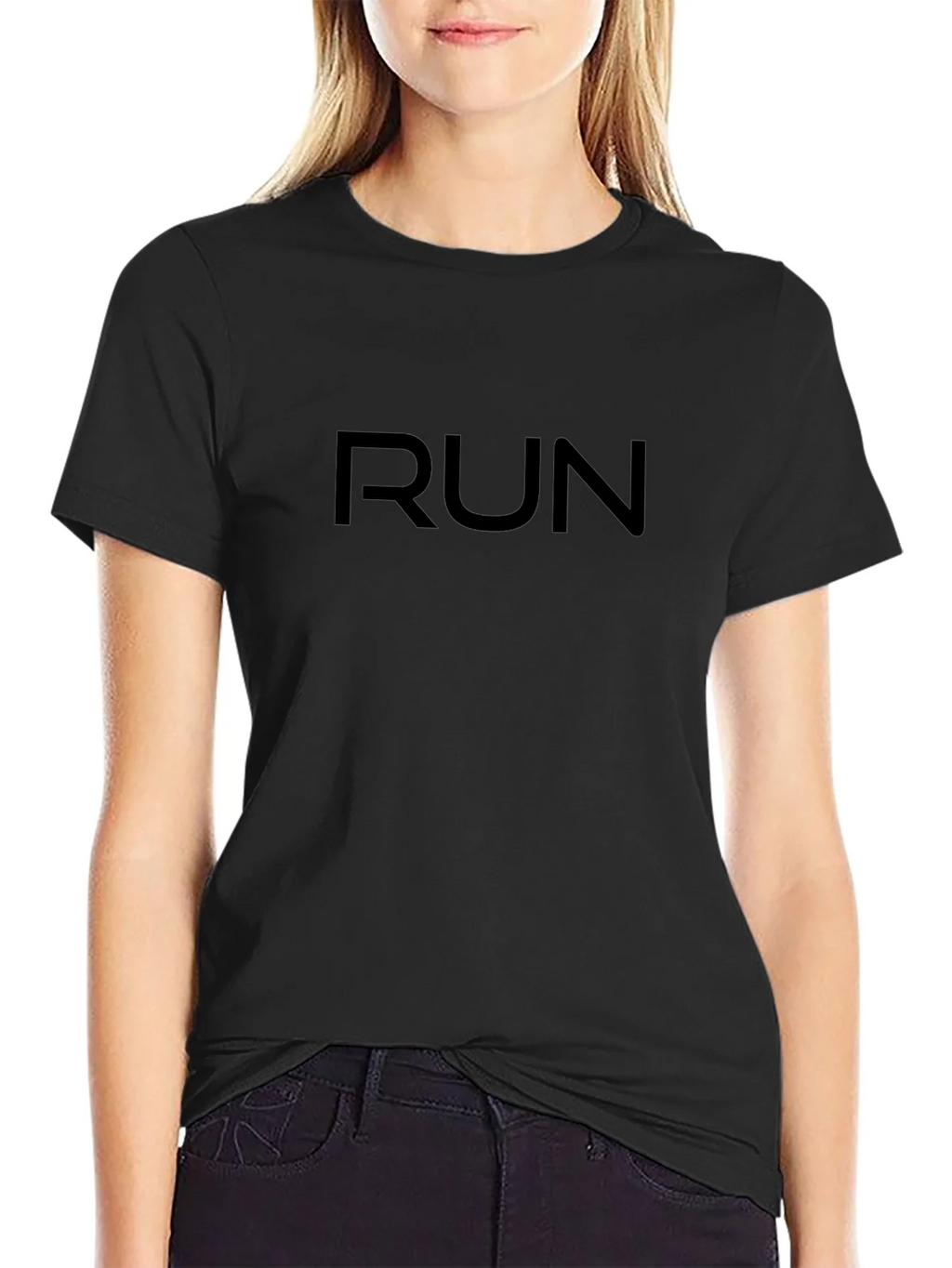 Mens Black RUN Graphic Tee - Athletic Fit product image 2