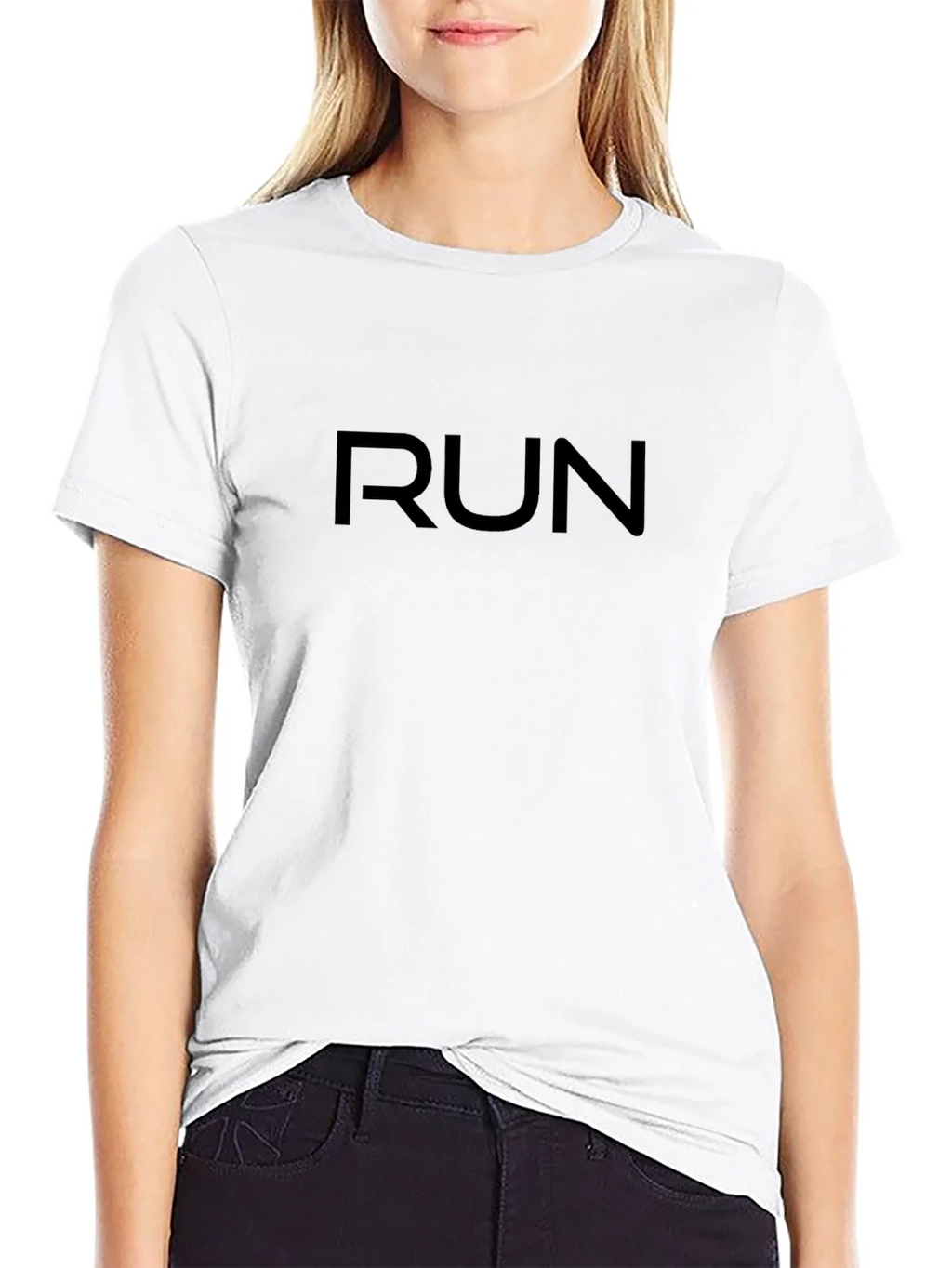 Mens Black RUN Graphic Tee - Athletic Fit product image 8