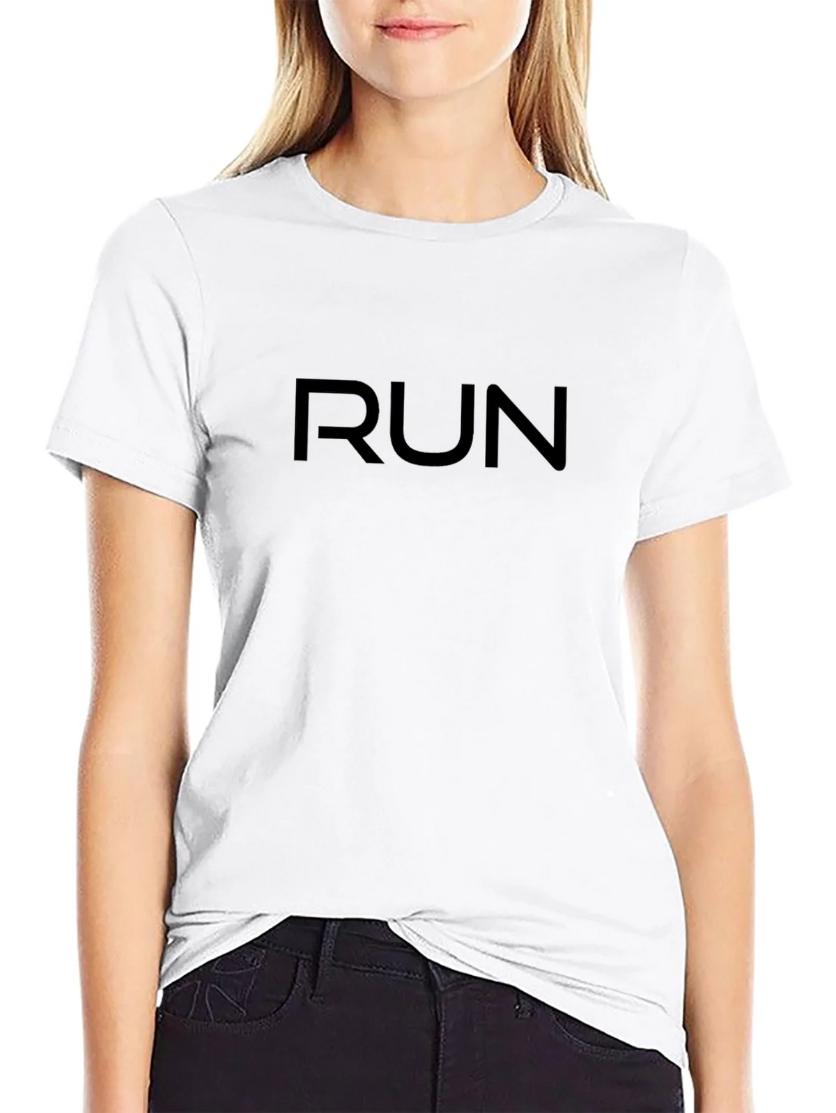 Mens Black RUN Graphic Tee - Athletic Fit product image 8