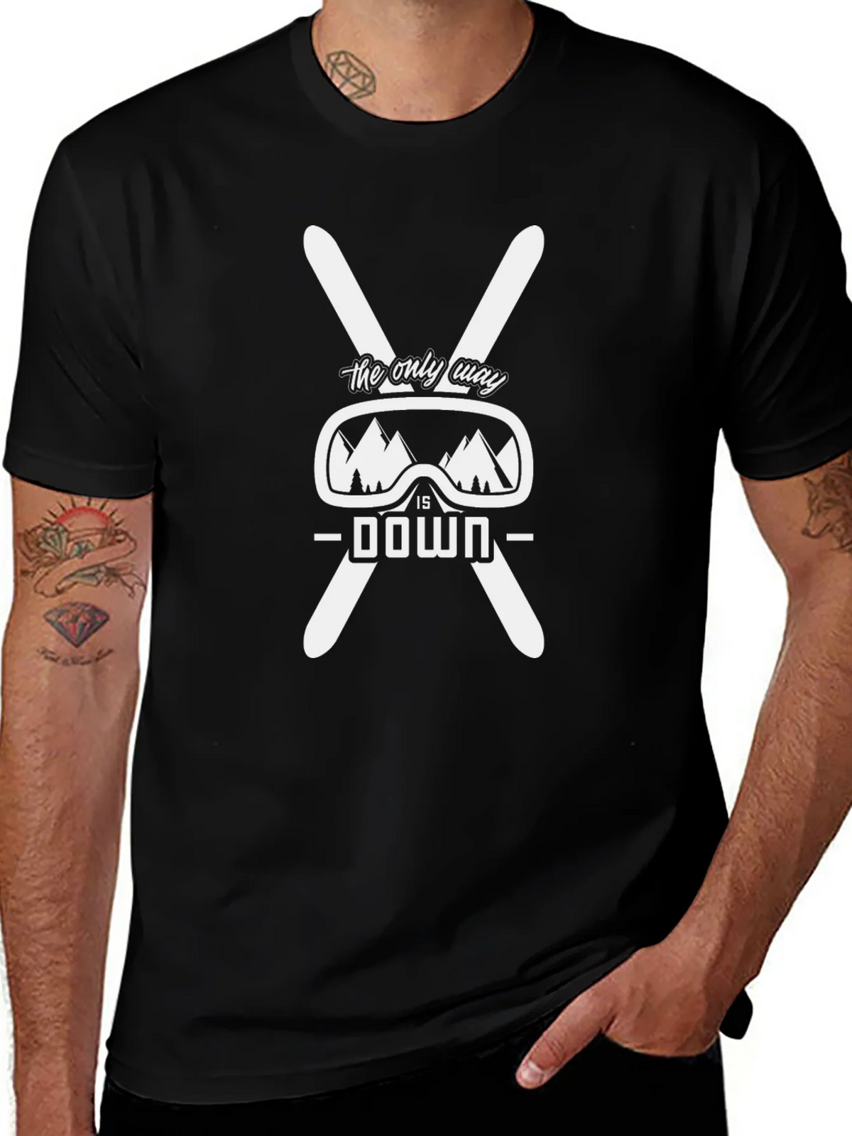 Skiing T-Shirt - Only Way Is Down product image 1
