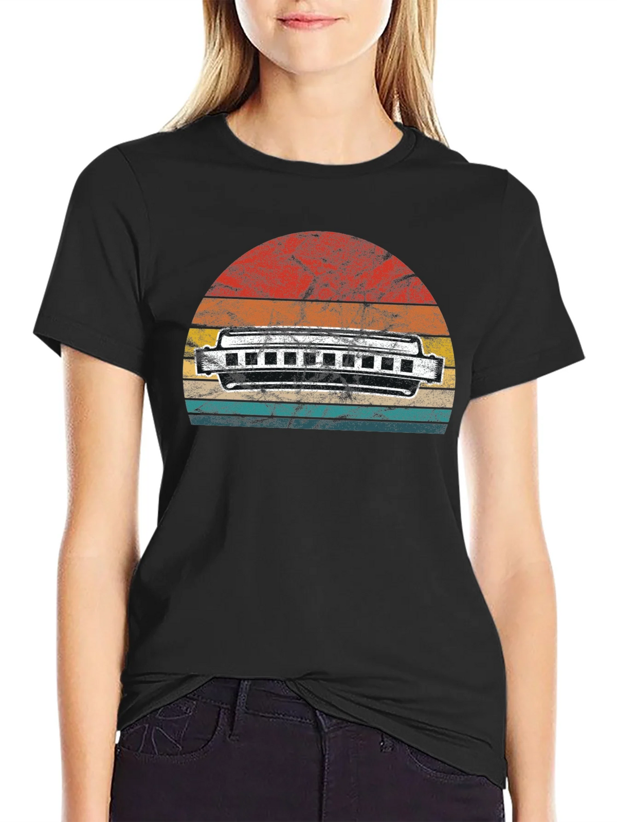 Vintage Harmonica Sunset T-Shirt product image 1