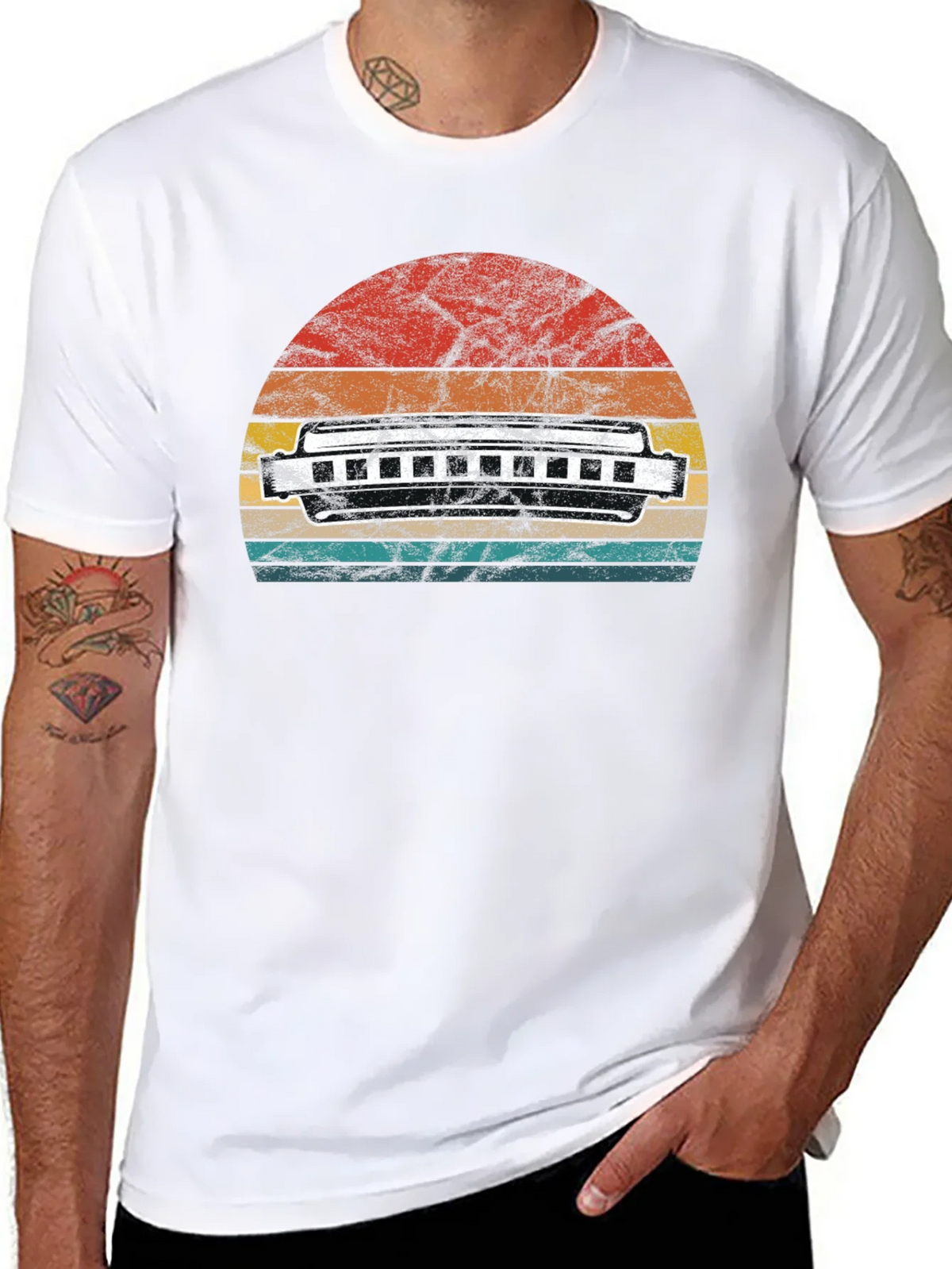 Vintage Harmonica Sunset T-Shirt product image 5