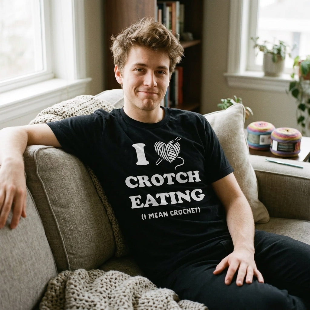 I Heart Crotch Eating I Mean Crochet Men's T Shirt product image 2