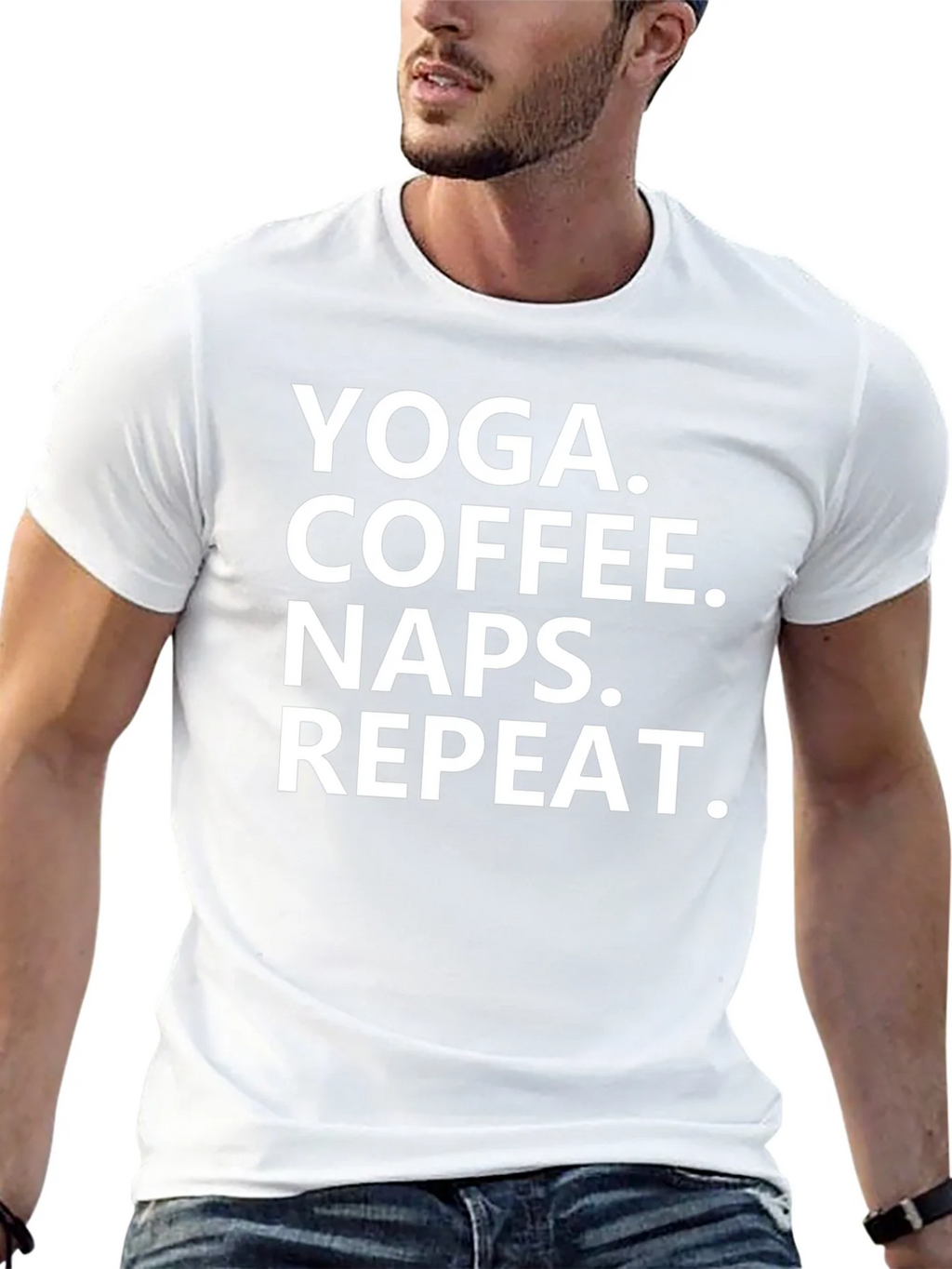 Yoga Coffee Naps Repeat T-Shirt - Black Graphic Tee product image 12