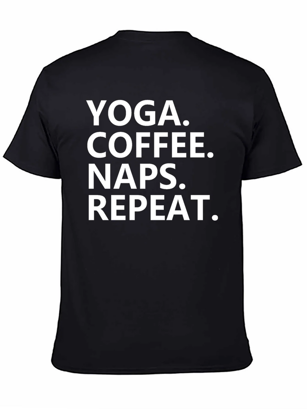 Yoga Coffee Naps Repeat T-Shirt - Black Graphic Tee product image 4