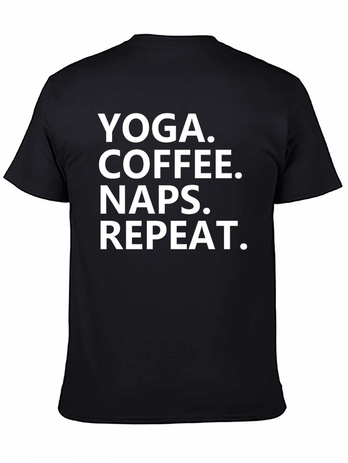Yoga Coffee Naps Repeat T-Shirt - Black Graphic Tee product image 4