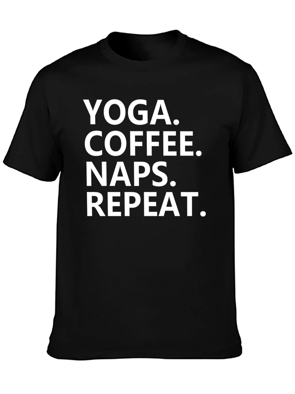 Yoga Coffee Naps Repeat T-Shirt - Black Graphic Tee product image 3
