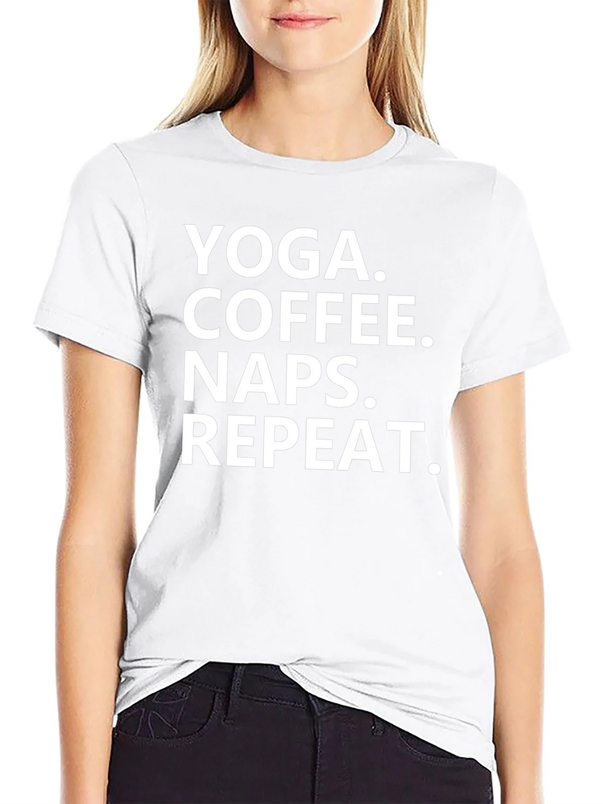 Yoga Coffee Naps Repeat T-Shirt - Black Graphic Tee product image 8