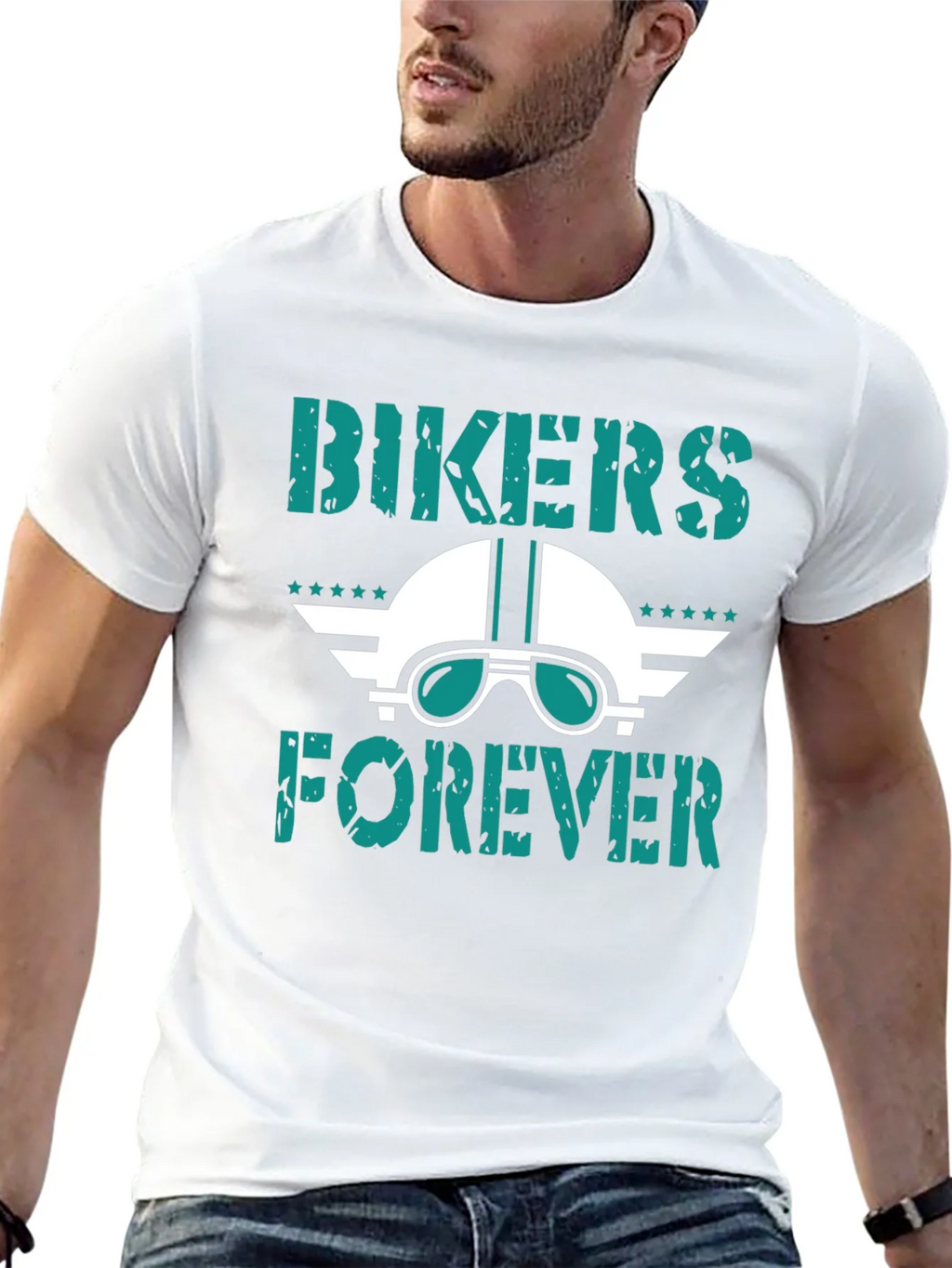 Bikers Forever Graphic Tee - Motorcycle Helmet Design product image 9