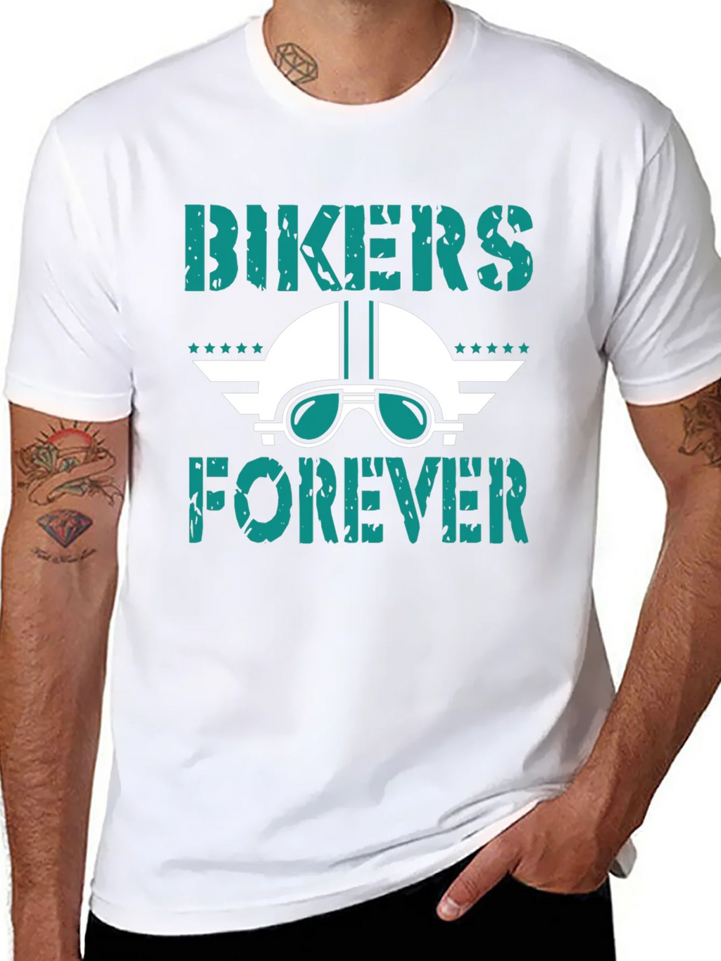 Bikers Forever Graphic Tee - Motorcycle Helmet Design product image 5