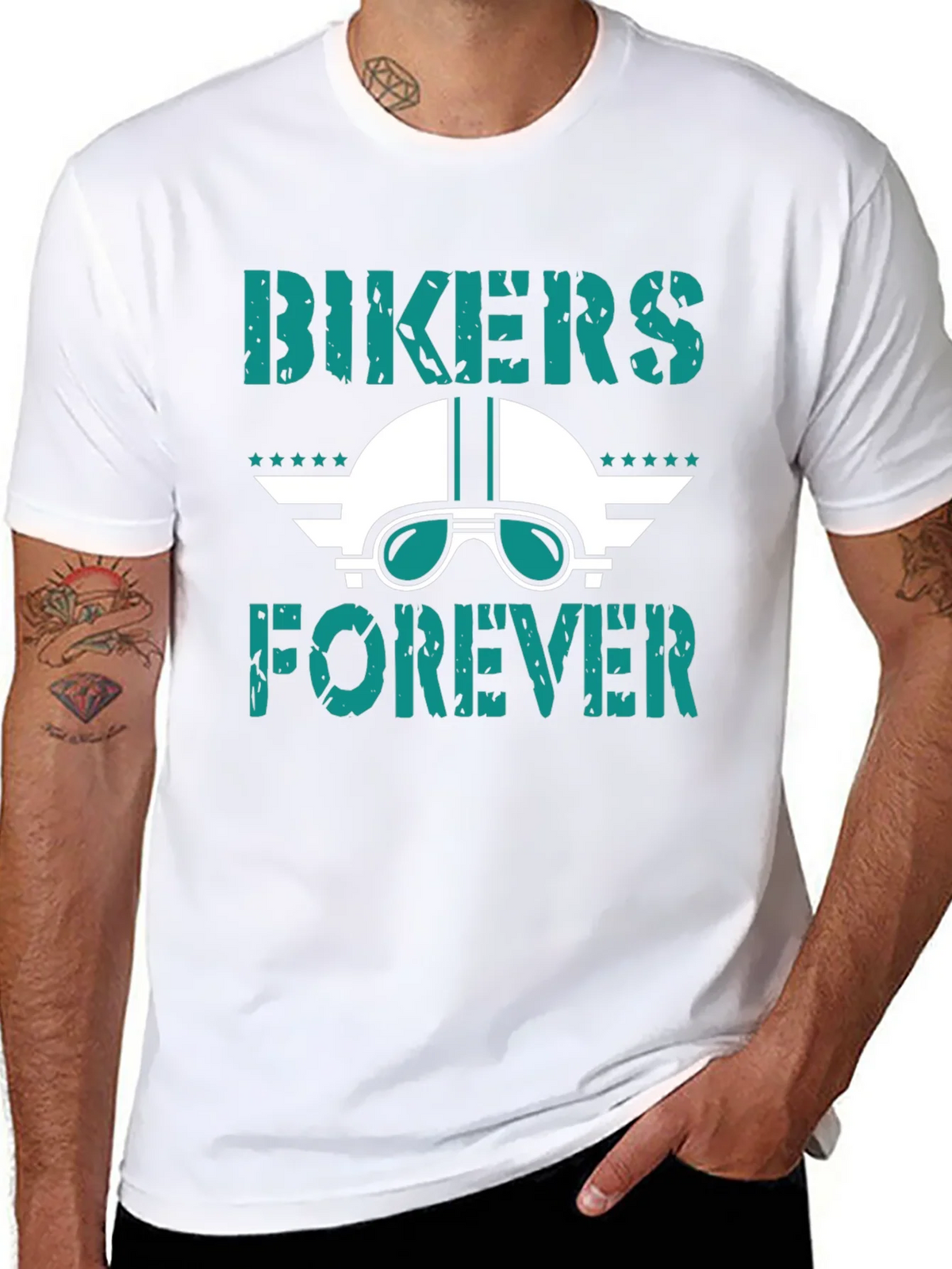 Bikers Forever Graphic Tee - Motorcycle Helmet Design product image 5