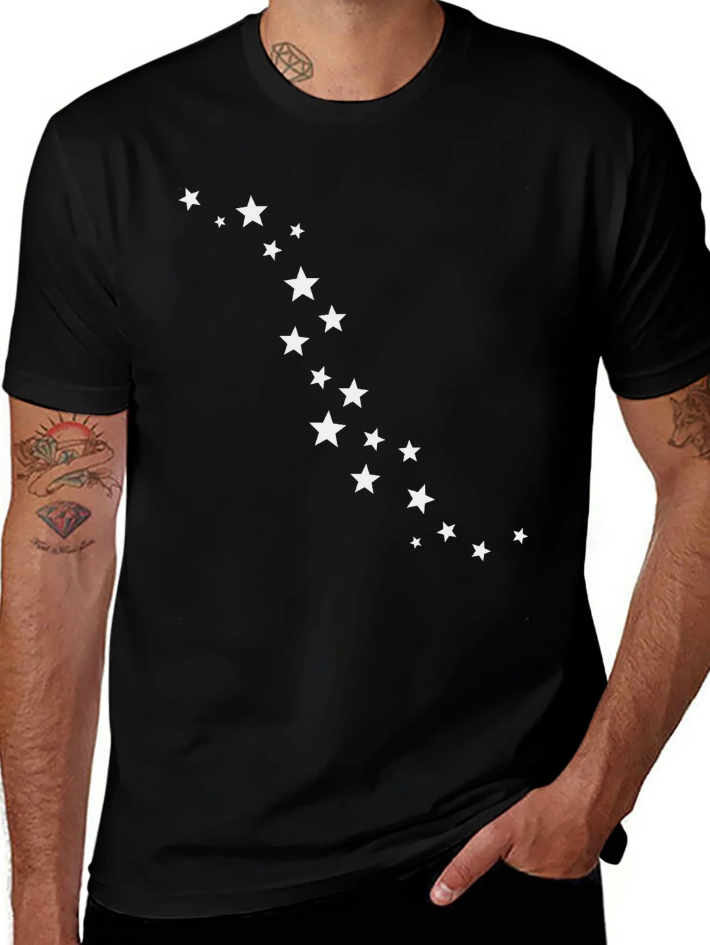 Starry Night Tee - Black Crew Neck T-Shirt product image 1