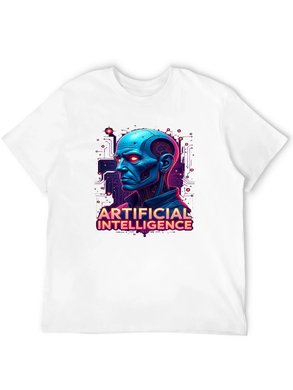 AI Robot Head Graphic Tee - Black T-Shirt product image 8