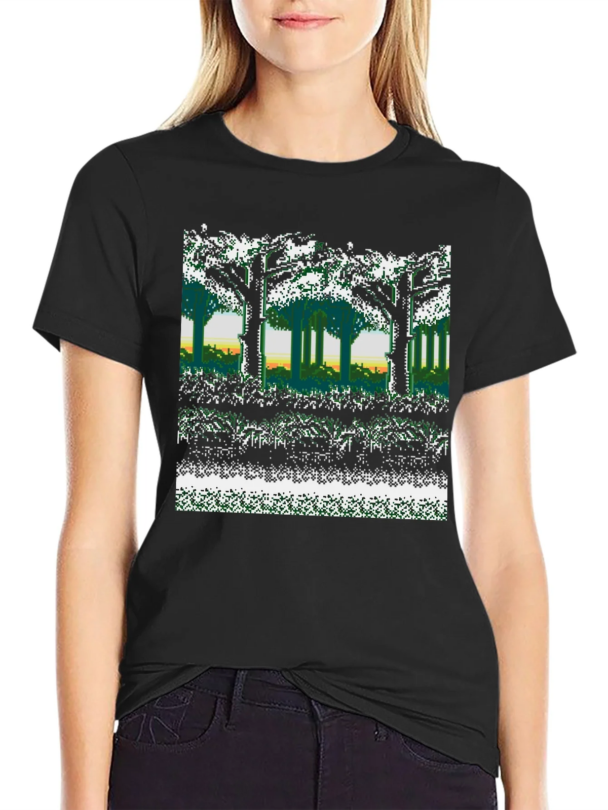 8-Bit Forest Graphic T-Shirt product image 2