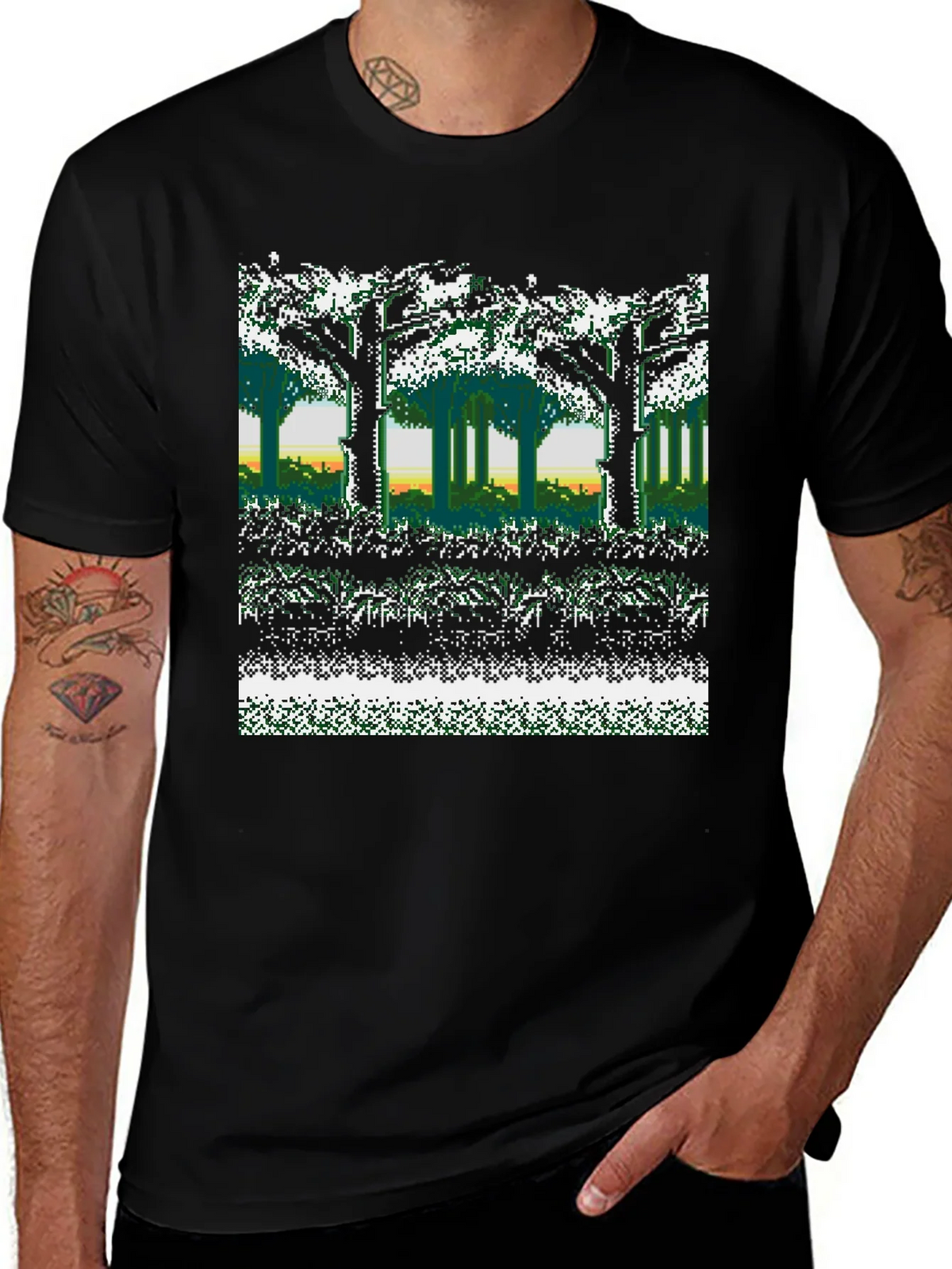 8-Bit Forest Graphic T-Shirt product image 1