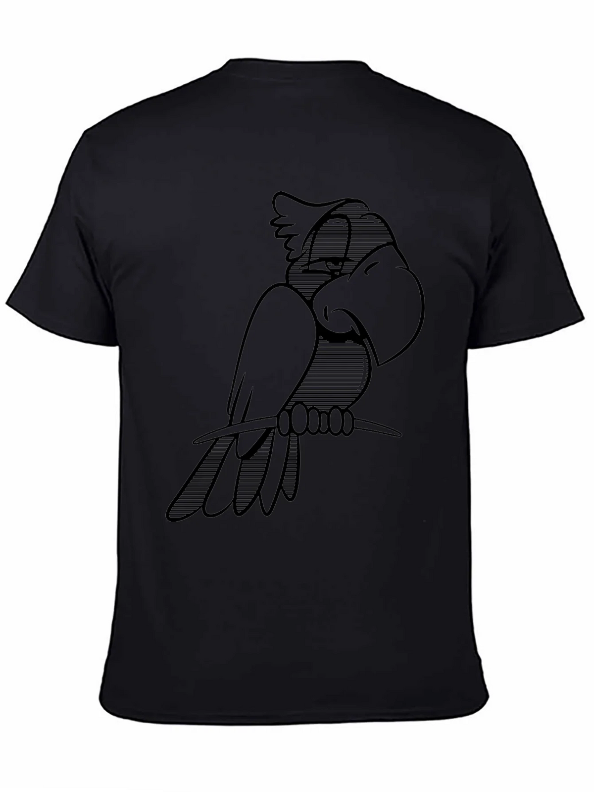 Cool Parrot Graphic Black T-Shirt product image 3