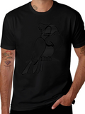 Cool Parrot Graphic Black T-Shirt product image 1