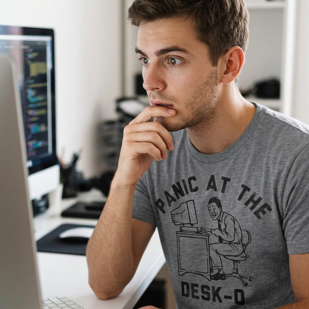 Panic At The Desko Men's T Shirt product image 2