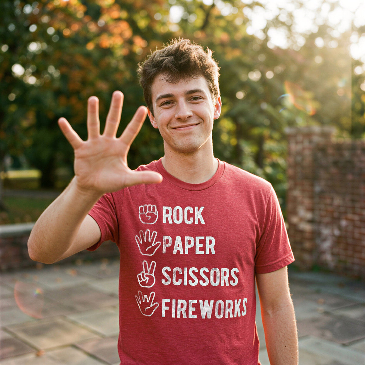 Rock Paper Scissors Fireworks Men's T Shirt product image 2