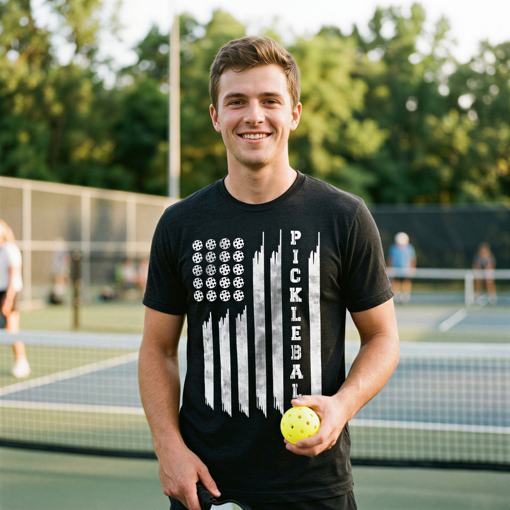 Pickleball American Flag Men's T Shirt product image 2