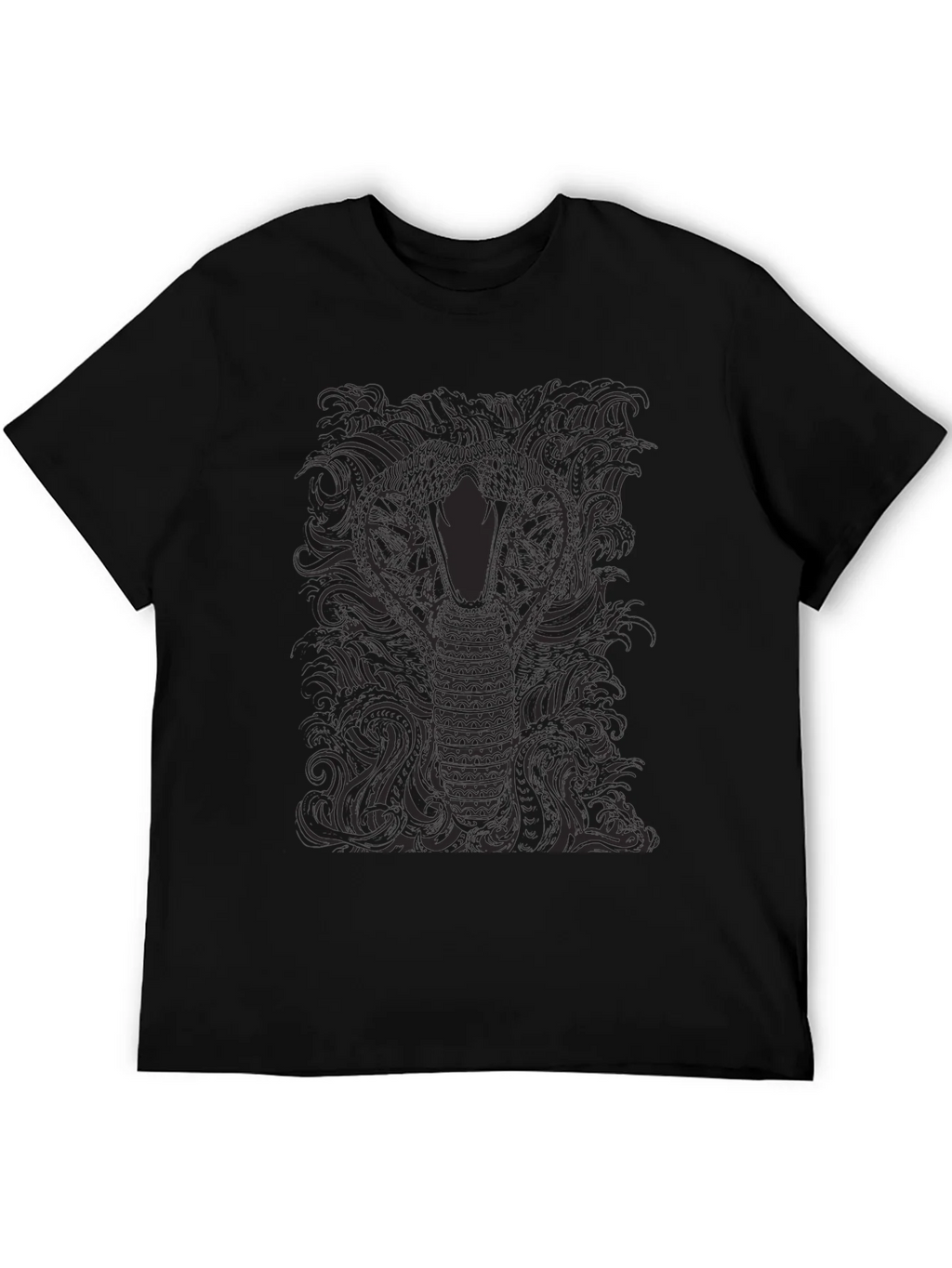 Mens Black Cobra Graphic Tee - Stylish Snake Design product image 4